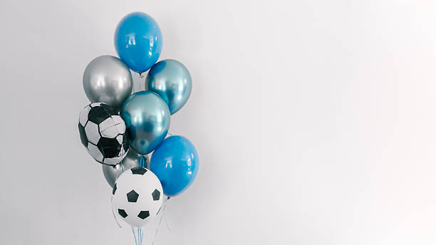 Festive Balloon Bouquet Against White Background