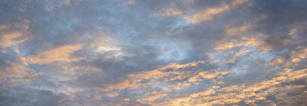 istock Abstract sunset clouds background for motivational inspiration, serenity mind, relaxation, hope message. Nature meditation backdrop with yellow color and soft mood. Banner. 2239984401