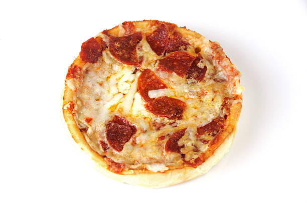 close up on fresh baked pepperoni pizza