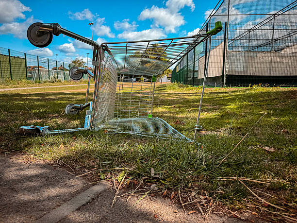 istock Tipped over shopping trolley cart 2239995756