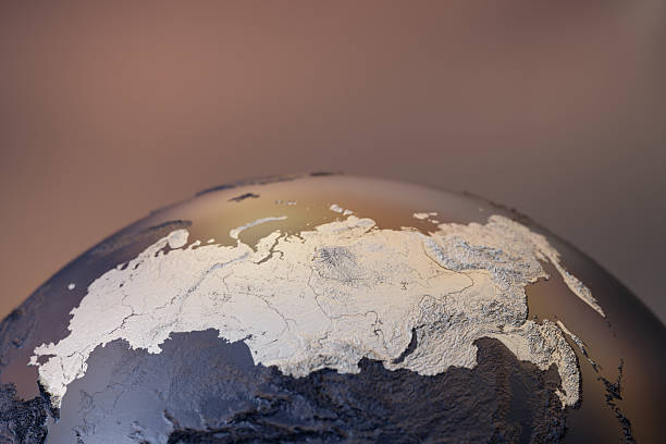 istock Close-Up Globe Surface With Ice-Covered Continents And Warm Ocean Tones For Global Climate Visuals 2240001999