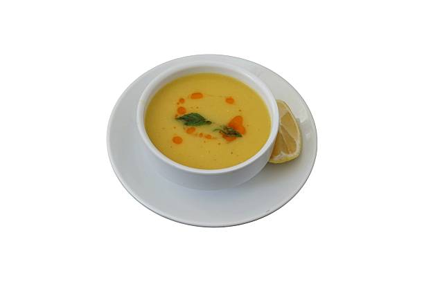 istock Traditional Turkish Lentil Soup Isolated on White Background 2240005925