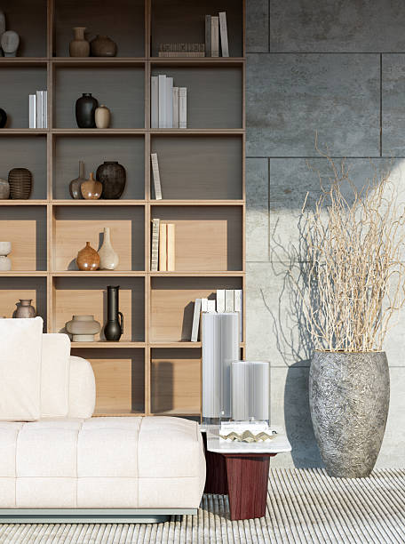 istock Large luxury modern bright interiors Living room mockup illustration 3D rendering image 2240010259