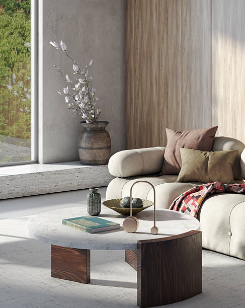 istock Large luxury modern bright interiors Living room mockup illustration 3D rendering image 2240010499