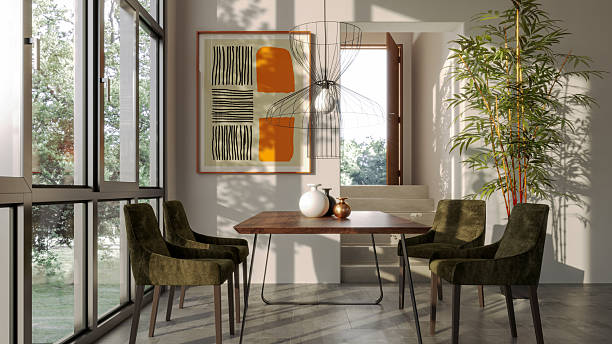 istock Large luxury modern bright interiors Living room mockup illustration 3D rendering image 2240010628
