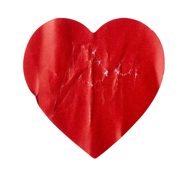 istock Red color heart shape sticker isolated on white background 2240020446