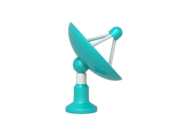 Satellite dish isolated on white background. Radar antenna. Equipment for observatory. Side view. 3d render