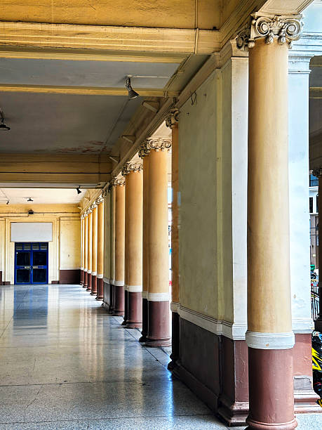istock Close up architectural colonnade detail from stone building interior 2240025732