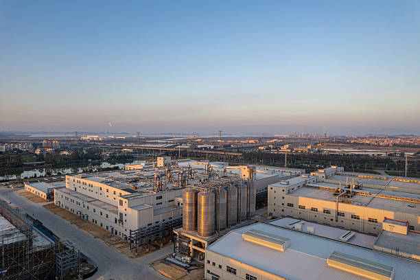 istock Aerial view of a factory construction site 2240028590