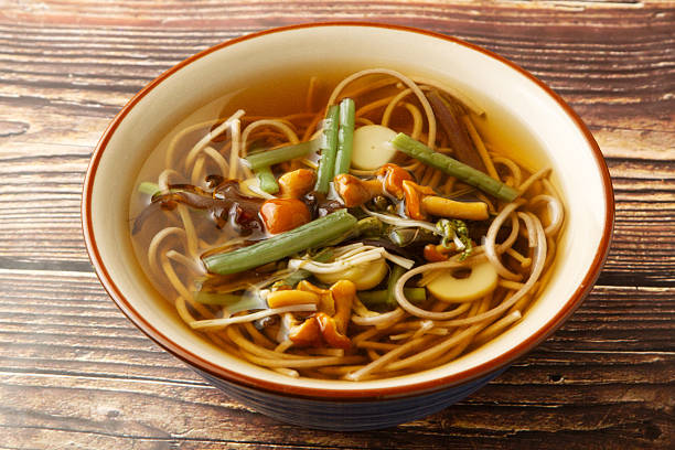 istock Soba noodles with wild vegetables 2240030568