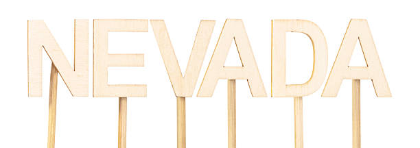 istock Clean design with wooden letters spelling out Nevada, excellent for visual projects on tourism, interactive maps, or themed signage 2240031215