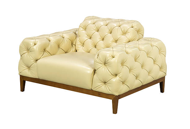 istock Light leather armchair classic style 2240034494