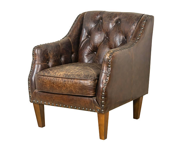 istock Brown leather classic retro chair 2240036470