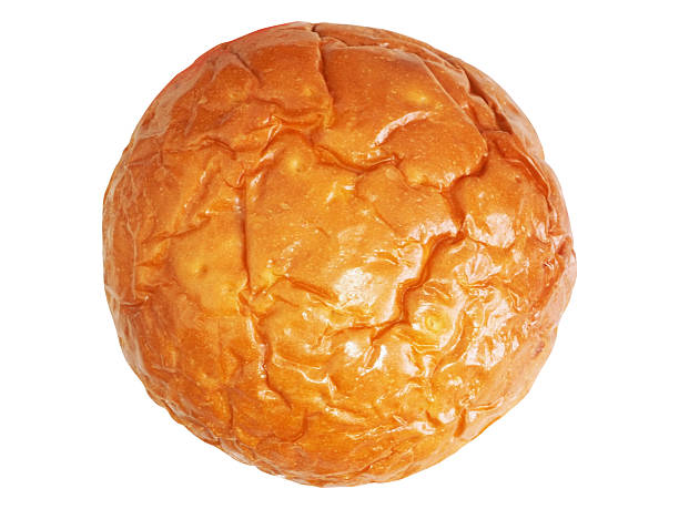 istock Top view potato bread isolated on white background. circle big bread clipping path isolated object. full frame potato bread clipart for isolated , clipping path , clipart element 2240036712