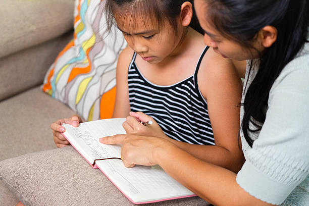 istock Asian Mother Teaching Her Daughter to Write at Home 2240039821