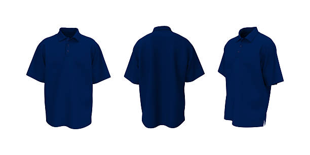 istock Oversized men’s short sleeve polo shirt mockup. 3D render in front, side and back views, realistic template 2240046130