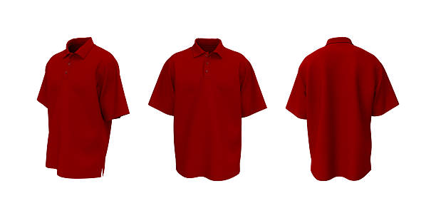 istock Oversized men’s short sleeve polo shirt mockup. 3D render in front, side and back views, realistic template 2240046171
