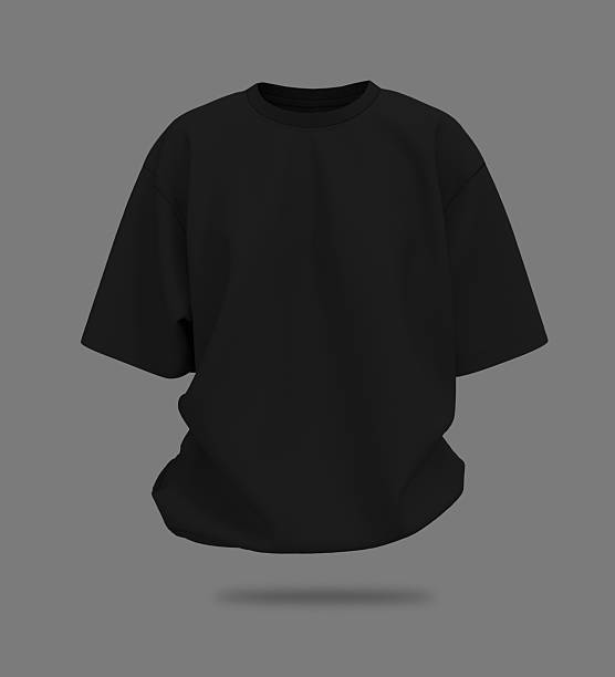 istock 3D rendering of a black oversized men’s short sleeve t-shirt mockup in front view 2240047050