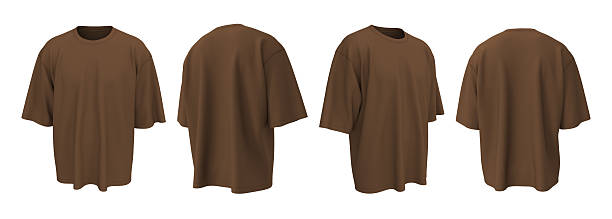istock Blank oversized short sleeve t-shirt mockup in front, side, and back view, 3D render 2240047392