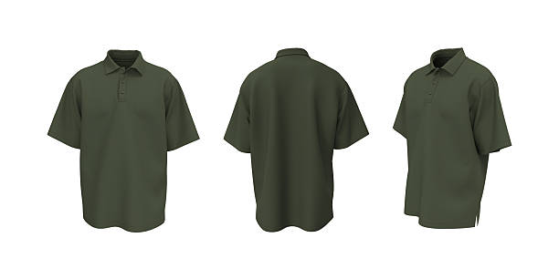 Plain blue polo shirt displayed from front and back on white background. Short sleeve design with collar and buttons. Ideal for apparel mockup, clothing template, or fashion product. Clipping path.