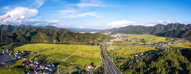 istock A panoramic view of rural landscape with mountains and roads 2240050862