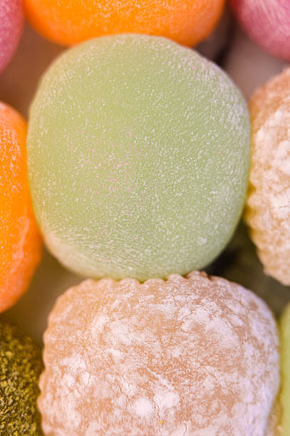 Colorful japanese mochi rice cakes traditional dessert