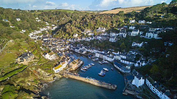 istock Polperro village and harbour cornwall, england, UK Droneshot 2240063406