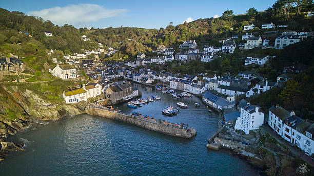 istock Polperro village and harbour cornwall, england, UK Droneshot 2240063413