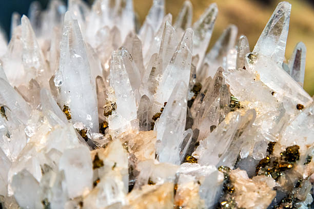 istock Detailed macro view of a quartz crystal cluster 2240065508