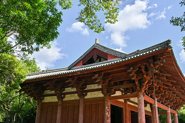 istock An Ancient and Elegant Traditional Chinese Architectural Structure with Intricate Wooden Beams and Curved Roof Tiles Under a Bright Blue Sky 2240066198