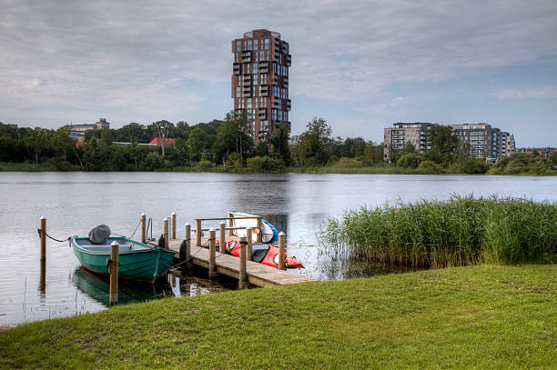 Dinghies in a lake at Silkeborg, Denmark
