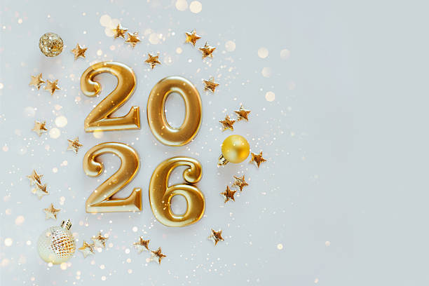 istock Happy New Year 2026. Golden numbers on a white background 2240067045