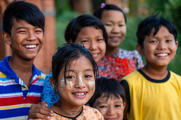 istock Group of Burmese children posing in Bagan 2240070743