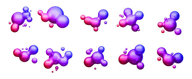 istock Gradient purple liquid bubble shapes. Morphing colorful blobs. Flowing pink and violet bubbles. Fluid particles for banners, cards, posters, advertising, flyers. Vector 3d illustration. 2240072725