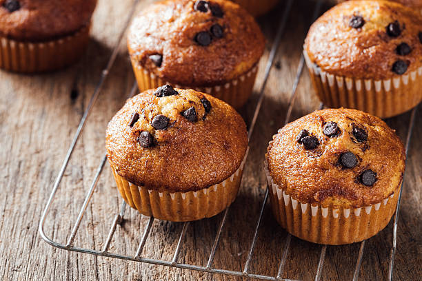 istock Freshly Baked Chocolate Chip Muffins on a Cooling Rack 2240075196