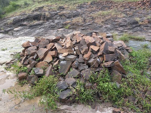 istock Broken rock pile isolated in nature 2240078778