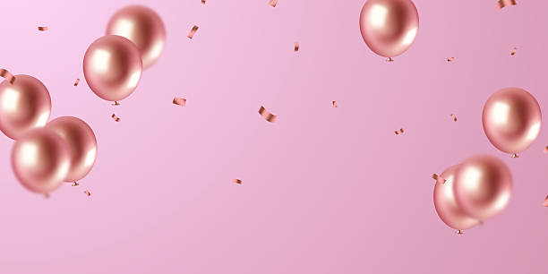 istock Beautiful pink 3D balloon illustration background for party celebration decoration. 2240083520