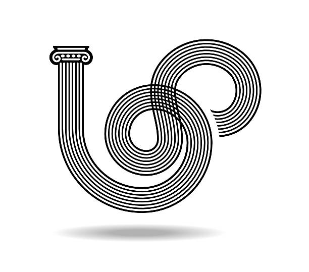 An ancient Ionic column twisting like a snake