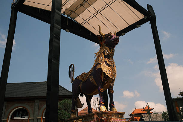 Ngaben ceremony bull sarcophagus in Bali, Indonesia, a traditional cremation ritual for the deceased