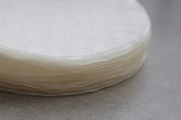 istock Stacked round sheets of Vietnamese rice paper 2240086539