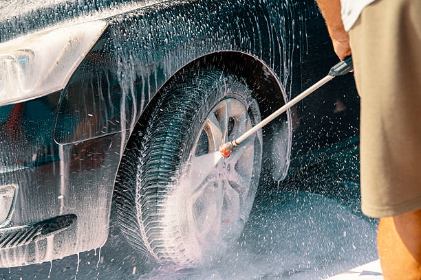 istock Washing a car in self cleaning service 2240087680