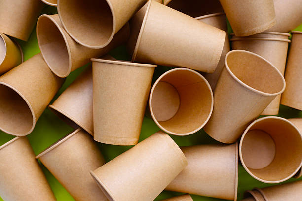 istock Brown paper cups, disposable glass 2240088187
