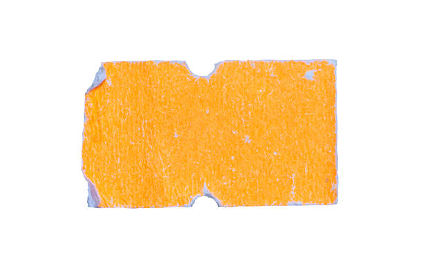Orange color paper price tag sticker isolated on white background