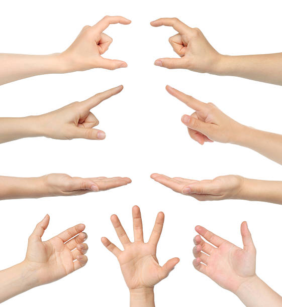 istock Set of hand gestures isolated on transparent background 2240099740