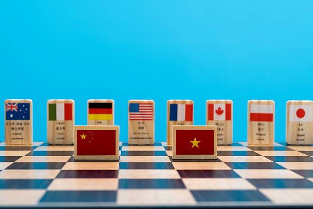 istock Block shapes with Chinese and Vietnamese flag 2240105704