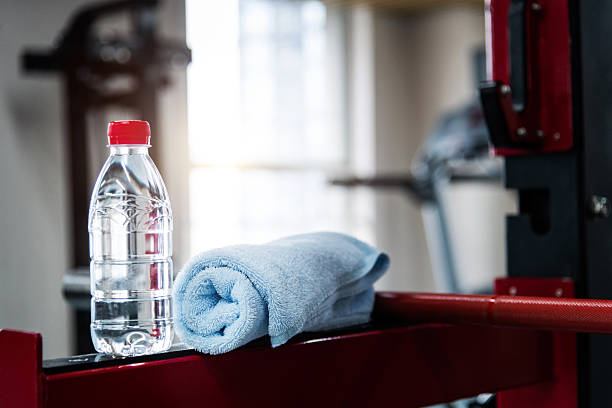 istock Towel and a bottle of water for the exercise 2240105808