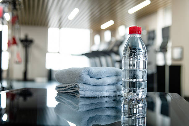 istock Towel and a bottle of water for the exercise 2240105809