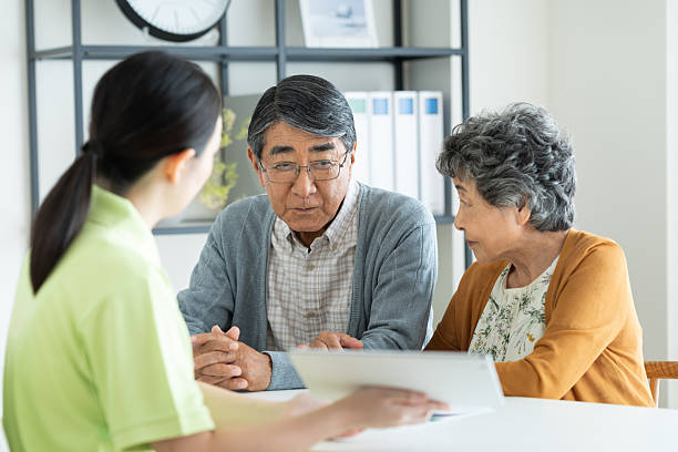 istock Senior couple consulting about nursing care 2240112043