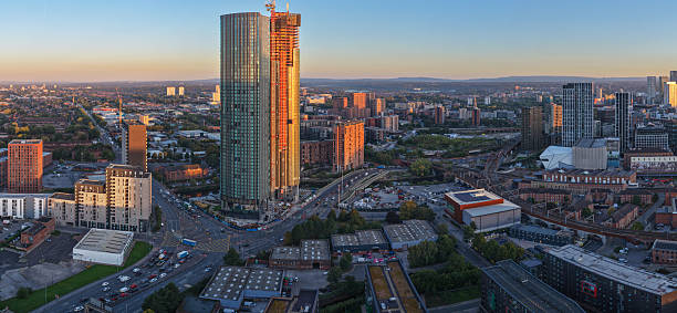 istock Panoramic sunrise view over Castlefield, Manchester 2240133186