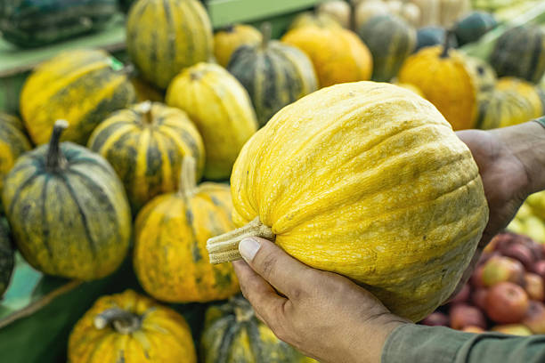 Pumpkins at a market